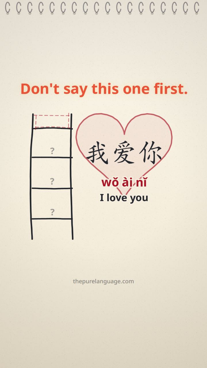 Lesson video: How to say I love you in Chinese, from light to serious. Confess with “I like you”. Save “I love you” for when you mean it.