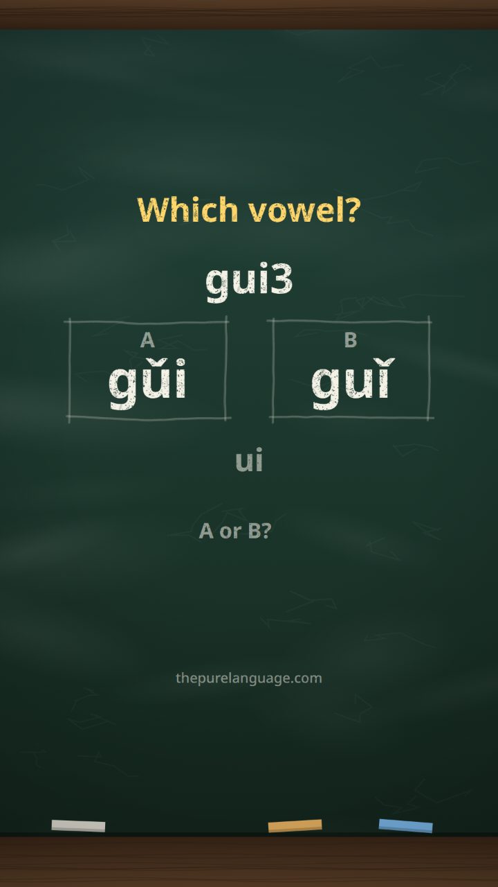 Lesson video: Where does the tone mark go in guǐ?